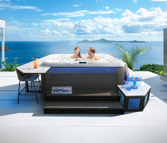 Calspas hot tub being used in a family setting - Redford